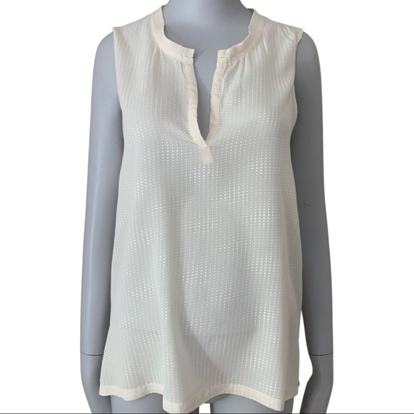 L'AGENCE Tops - L’AGENCE 100% Silk Creme Ivory Sleeveless Blouse